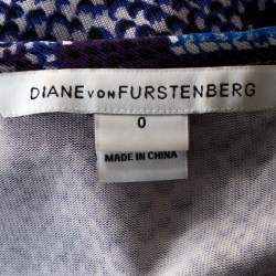 Diane Von Furstenberg Blue Python Print Silk Jersey Della Dress XS 