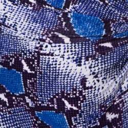 Diane Von Furstenberg Blue Python Print Silk Jersey Della Dress XS 