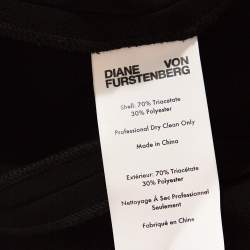 Pre Owned Diane von Furstenberg Black Fluid Crepe One Shoulder Gown L