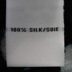 Pre Owned Diane Von Furstenberg Indigo Patchwork Print Silk Prita Long Shirt Dress L