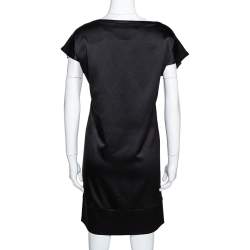 مملوكة مسبقًا Diane von Furstenberg Black Textured Silk Pisco Shift Dress M