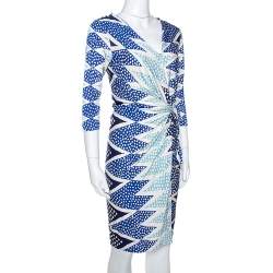 Pre Owned Diane Von Furstenberg Ornamentalist Diamonds Print Evrin Wrap Dress M
