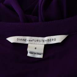 Pre Owned Diane Von Furstenberg Purple Georgette Kaftan Mini Dress S 