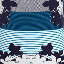 Diane Von Furstenberg Admiral Navy & Ivory Intarsia Knit Jalen Dress L 
