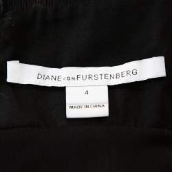 مملوكة مسبقًا Diane Von Furstenberg Multicolor Printed Silk Leather Trim Serena Dress S