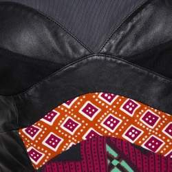 مملوكة مسبقًا Diane Von Furstenberg Multicolor Printed Silk Leather Trim Serena Dress S