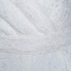 Pre Owned Diane von Furstenberg White Purdette Lace Wrap Romper S