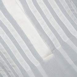 Pre Owned Diane von Furstenberg Cream Silk Pintuck Detail Jayne Blouse S