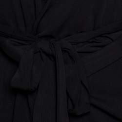 Pre Owned Diane von Furstenberg Black Jersey New Julian Two Wrap Dress L