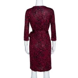 Pre Owned Diane Von Furstenberg Red Silk New Julian Two Wrap Dress M