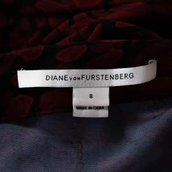Pre Owned Diane Von Furstenberg Red Silk New Julian Two Wrap Dress M