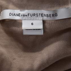 Pre Owned Diane von Furstenberg Beige Lace Zarita Shift Dress M