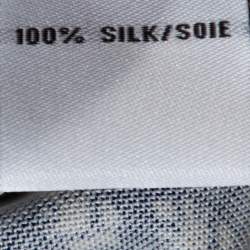 Pre Owned Diane Von Furstenberg Navy Blue Printed Silk Sigourney Two Wrap Dress S