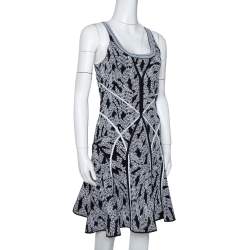 Pre Owned Diane von Furstenberg Black Panther Lace Jacquard Ilsa Dress M