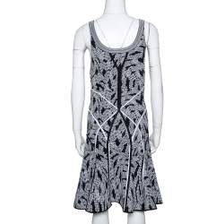 Pre Owned Diane von Furstenberg Black Panther Lace Jacquard Ilsa Dress M