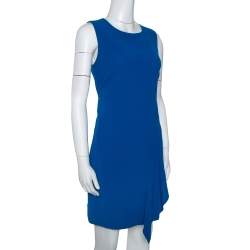 Pre Owned Diane von Furstenberg Neptune Blue Crepe Wylda Shift Dress S