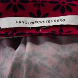 Pre Owned Diane von Furstenberg Pink Floral Print New Julian Two Mini Wrap Dress M
