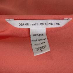 Pre Owned Diane von Furstenberg Two Tone Silk Crepe Reara Draped Dress M