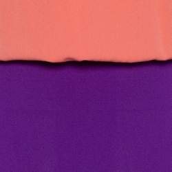 Pre Owned Diane von Furstenberg Two Tone Silk Crepe Reara Draped Dress M