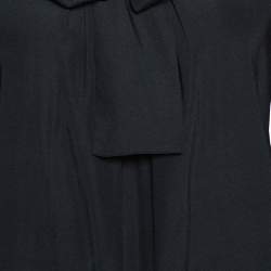 Pre Owned Diane von Furstenberg Black Silk Neck Tie Detail Blouse M