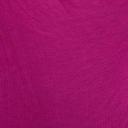 Pre Owned Diane von Furstenberg Fuchsia Pink Jersey New Julian LS Wrap Dress S