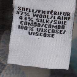 Pre Owned Diane von Furstenberg Navy Blue Wool & Silk Jewel Wrap Dress M