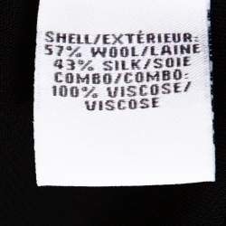 Pre Owned Diane von Furstenberg Black Printed Wool & Silk Jewel Wrap Dress M