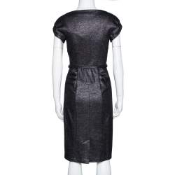 Pre Owned Diane von Furstenberg Black Lurex Wool Blend Ellen Marie Dress S