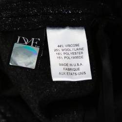 Pre Owned Diane von Furstenberg Black Lurex Wool Blend Ellen Marie Dress S