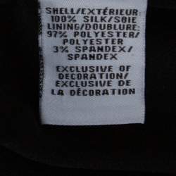 Diane Von Furstenberg Black Crystal Embellished Silk Ade Top S