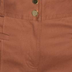 Pre Owned Diane Von Furstenberg Caramel Cotton High Waisted Wide Leg Trousers S