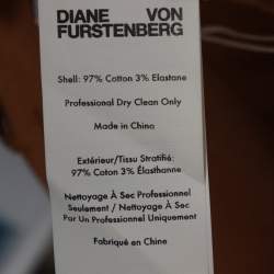 Pre Owned Diane Von Furstenberg Caramel Cotton High Waisted Wide Leg Trousers S