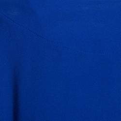 Pre Owned Diane von Furstenberg Blue Silk Ruched Handy Dress M