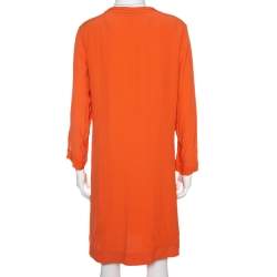 Pre Owned Diane Von Furstenberg  Orange Crepe Cutout Detail Kea Shift Dress L 