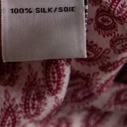 Pre Owned Diane von Furstenberg White Printed Silk Sheer Annushka Kaftan M