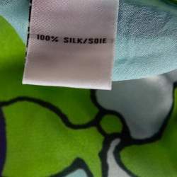 Pre Owned Diane von Furstenberg Multicolor Printed Silk Sheer Anushka Kaftan M