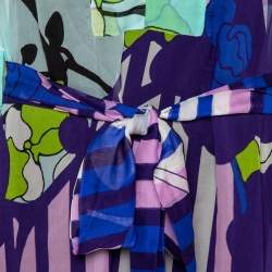 Pre Owned Diane von Furstenberg Multicolor Printed Silk Sheer Anushka Kaftan M