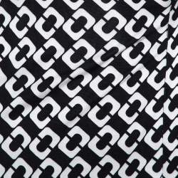 Pre Owned Diane Von Furstenberg Black Chain Link Silk New Jeanne Two Wrap Dress S