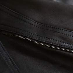 Pre Owned Diane von Furstenberg Black Leather Bikerita Jacket M