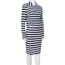 Pre Owned Diane von Furstenberg Navy Blue Walda/Lacie Skirt & Jacket Set S