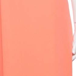 Pre Owned Diane von Furstenberg Neon Orange Crepe Liluye One Shoulder Dress M