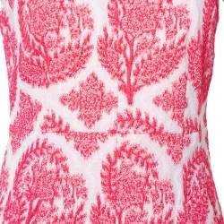 Pre Owned Diane von Furstenberg Pink & White Floral Stamp Carpreena Mini Dress M