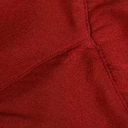 Pre Owned Diane von Furstenberg Burnt Orange Silk Cross Over Front Issie Blouse S