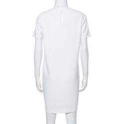 Pre Owned Diane von Furstenberg White Crepe Cecilia Shift Dress M