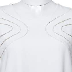 Pre Owned Diane von Furstenberg White Crepe Cecilia Shift Dress M