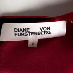 Diane Von Furstenberg Red Floral Print Crepe Farren Jumpsuit S