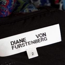 Pre Owned Diane Von Furstenberg Multicolor Floral Guipure Lace Sheath Dress S