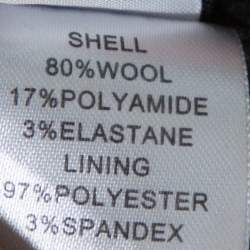 Pre Owned Diane Von Furstenberg Black Felted Wool Roccoco Jacket S