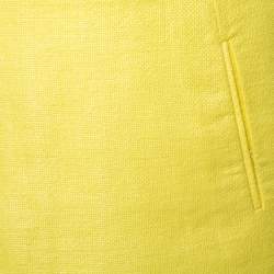 Pre Owned Diane Von Furstenberg Yellow Coated Raffia Elley Mini Skirt S