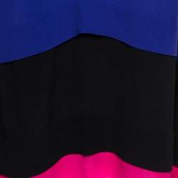 Pre Owned Diane von Furstenberg Colorblock Crepe Layered New Hatsu Dress M